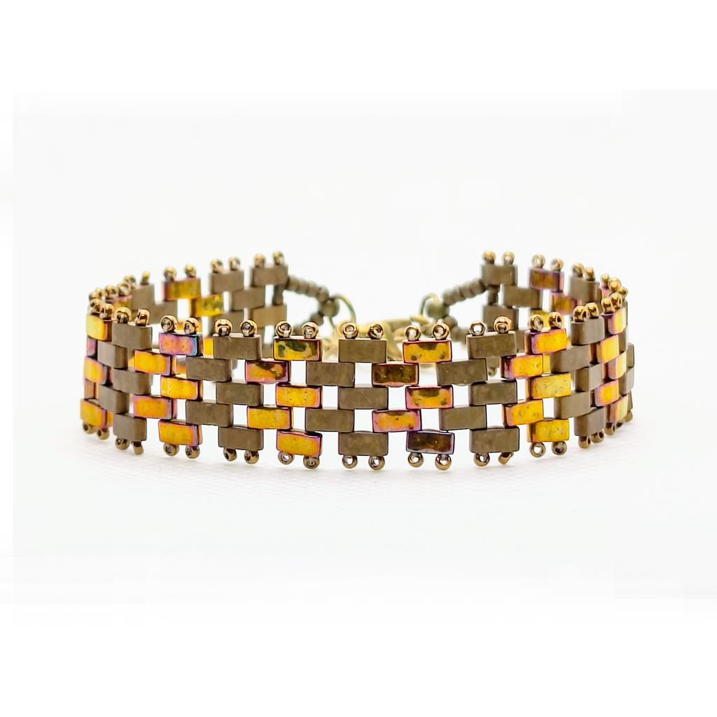 Brick pattern stacked Miyuki Half Tila's
